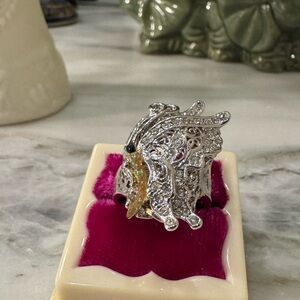 NADRI Butterfly Silver and Gold Women's Ring